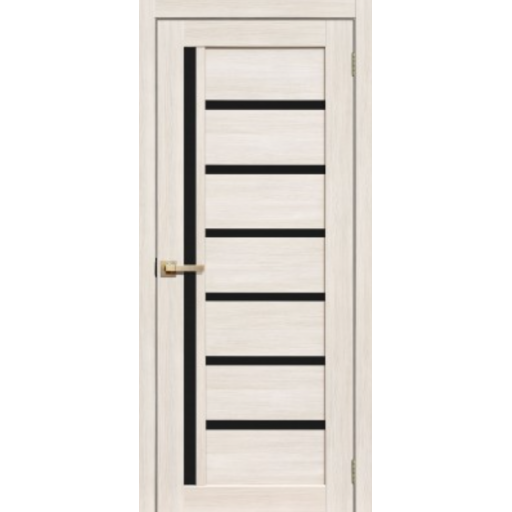Дверь межкомнатная ламинированная Сибирь Профиль Lite doors L21 Бьянко, стекло черное